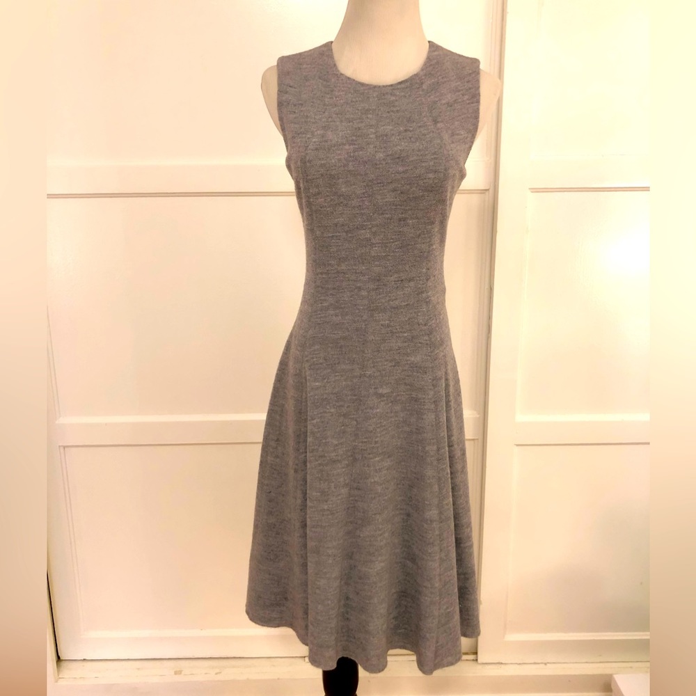 L’agence gray wool a-line midi sleeveless dress size small